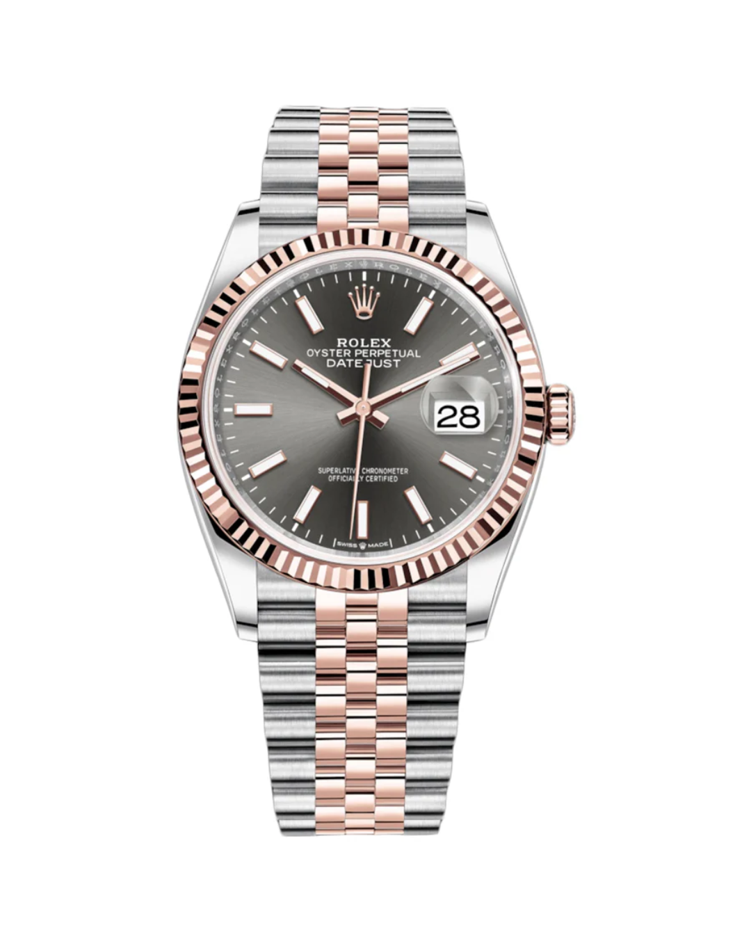 Datejust Dark Rhodium Dial Fluted Bezel 36mm
