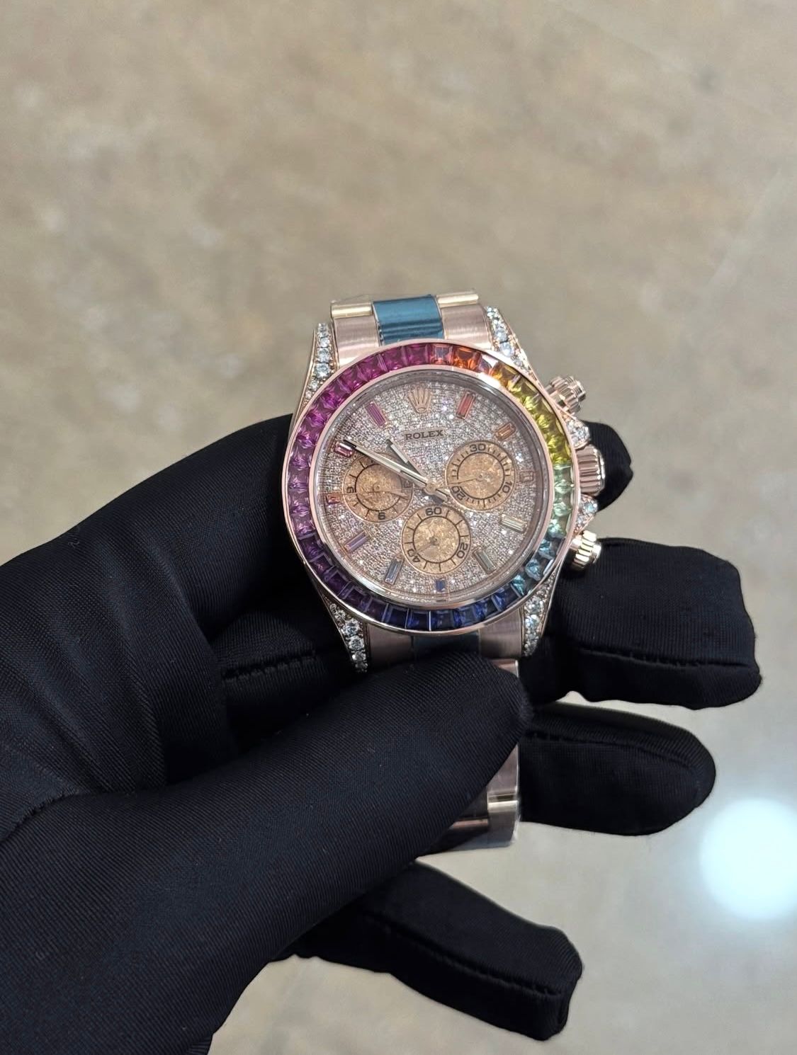Daytona 18ct Diamond Set Custom Rainbow 116509