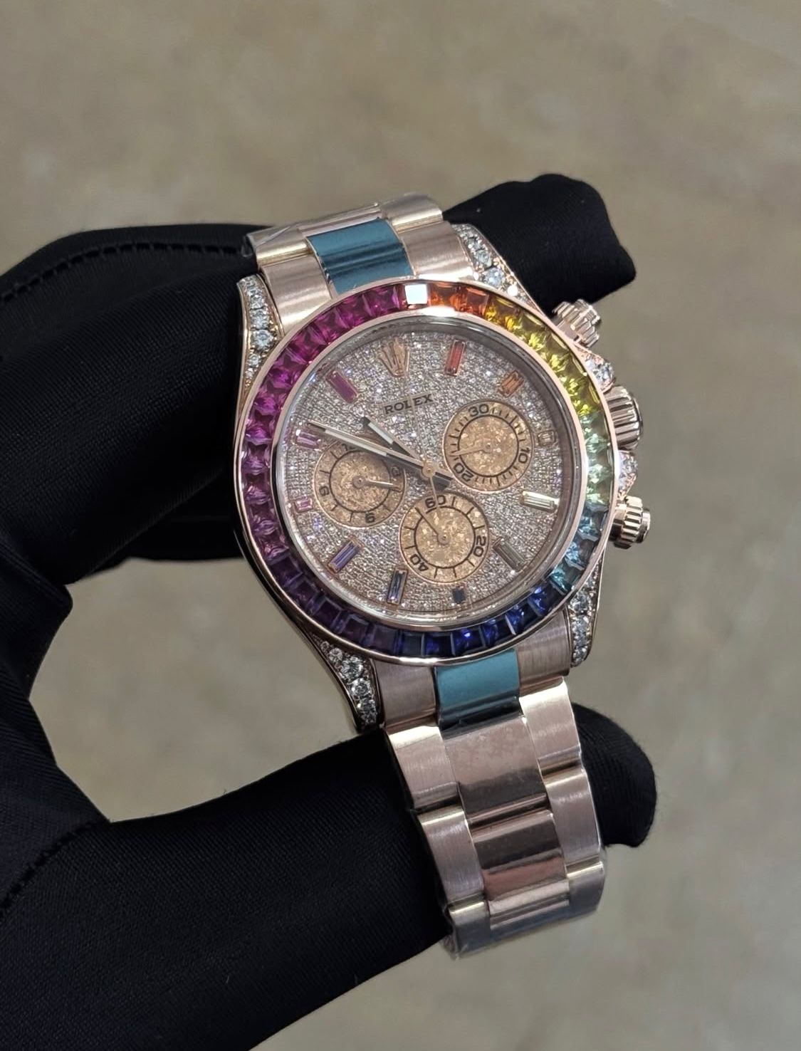 Daytona 18ct Diamond Set Custom Rainbow 116509