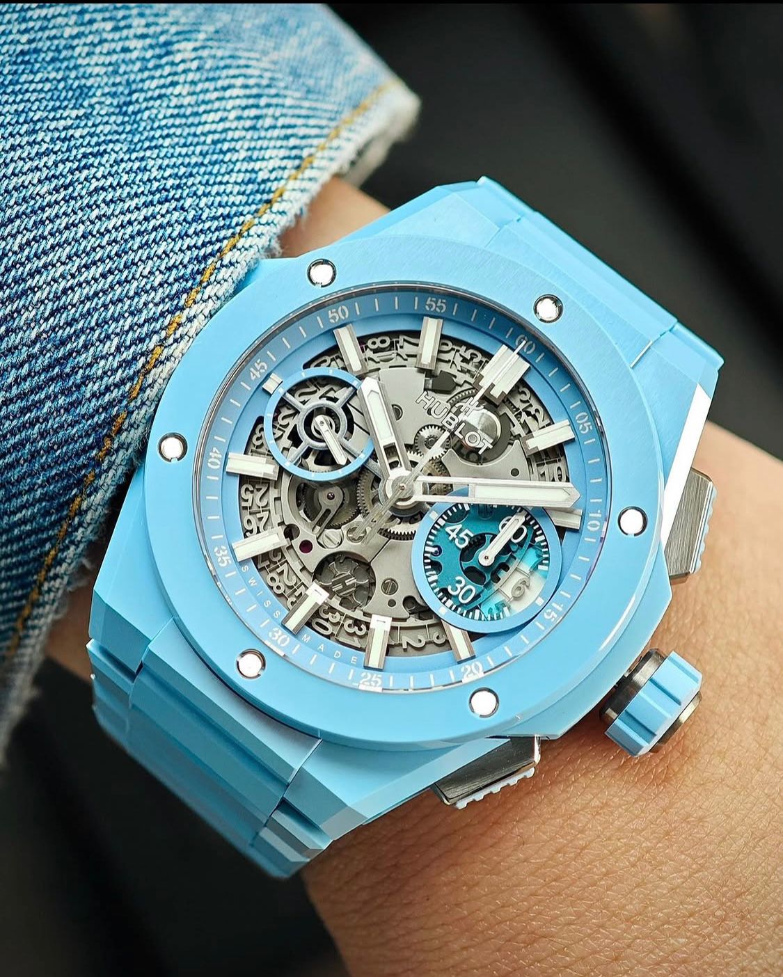 Big Bang UNICO Integrated Time Only Sky Blue Ceramic 42mm