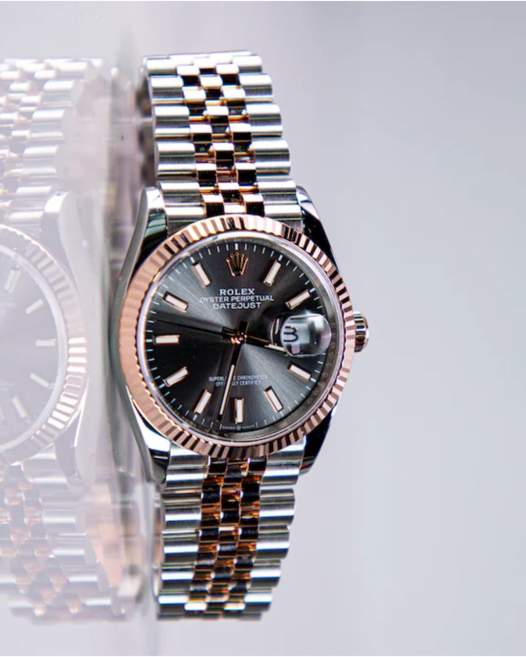 Datejust Dark Rhodium Dial Fluted Bezel 36mm