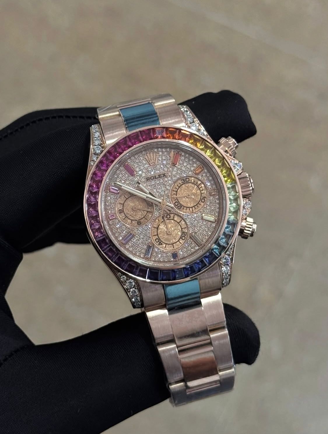 Daytona 18ct Diamond Set Custom Rainbow 116509